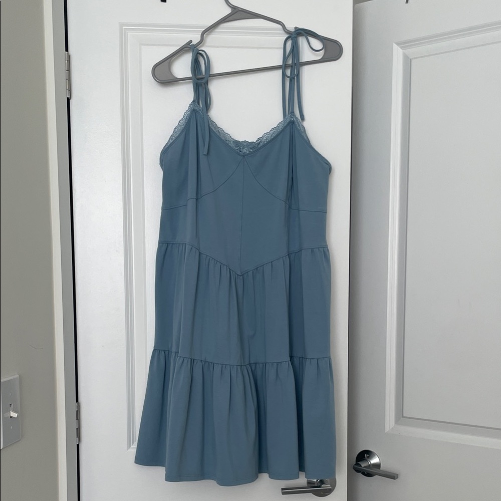 American Eagle Outfitters Blue Tie-Strap Mini Dress